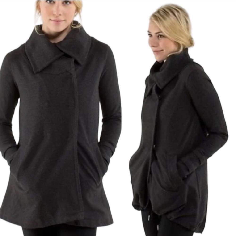 LULULEMON Gratitude Asymmetrical Charcoal Grey Wrap Jacket